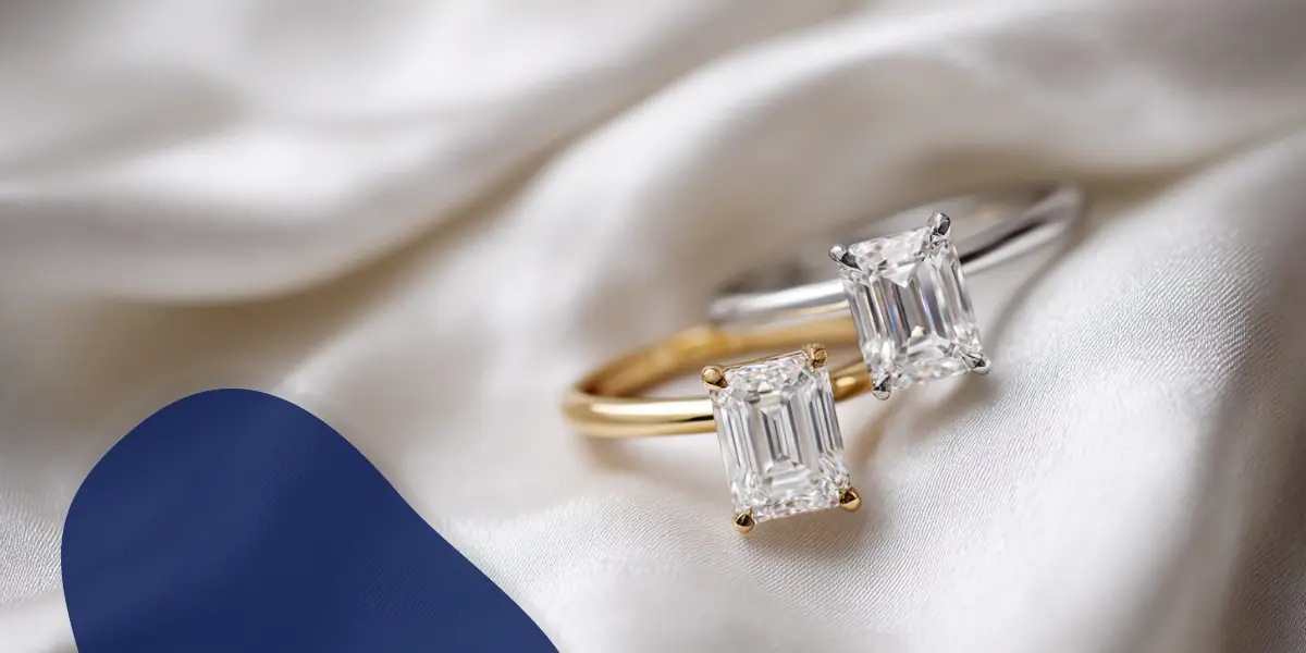 anillos con joyas corte esmeralda